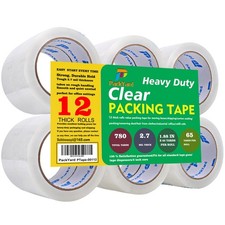 PackYard Packing Tape Refill Rolls Heavy Duty 12 Rolls Sealing Great for Pack...