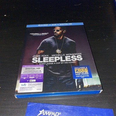 Sleepless (Blu Ray/DVD Combo W/Slipcover) Jamie Foxx NO DIGITAL