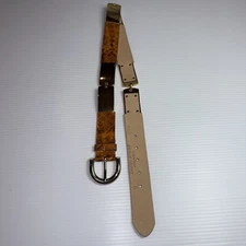 Streets Ahead Belt Orange And Gold Snakeskin Print Made In USA Italian Buckle