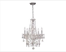 Bohemian Crystal 5 light Chandelier Chrome Fi...