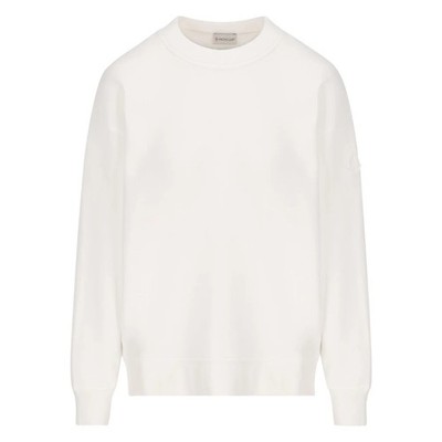 Moncler Detailed Logo On Back White Sweatshirt