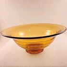 Cambridge Depression Glass Amber Round Flared Lip Console Bowl Post 1920 Marking