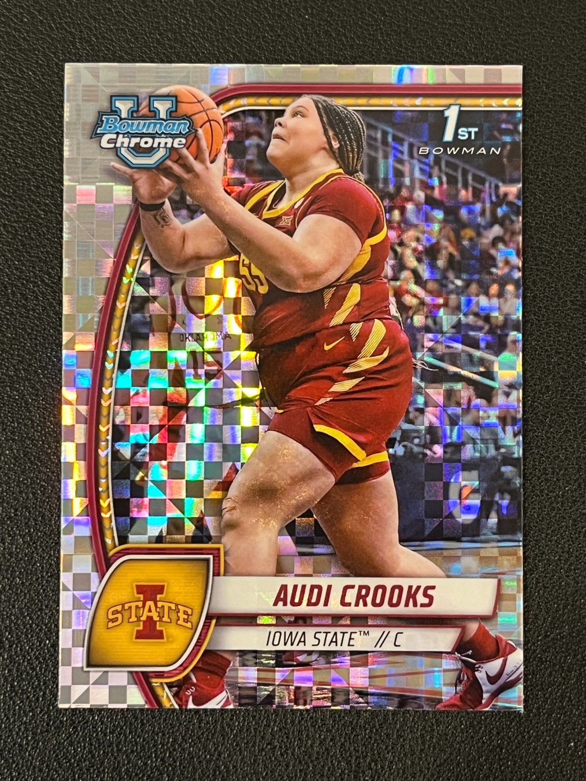 Audi Crooks 2024-25 Bowman Chrome University 1st X-Fractor Refractor Iowa State