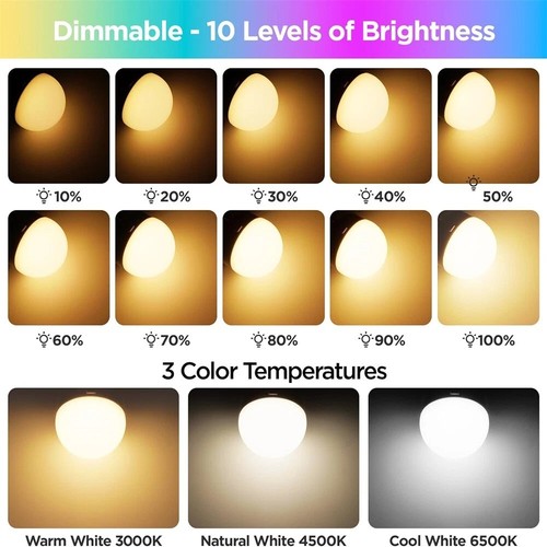 E26/E27 Bulbs 3000-6500K LED Rechargeable Light Remote Ambient Lighting Bulbs - Picture 5 of 11