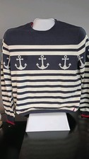 NWT Mens Nautica Nautical Blue Striped Long sleeve sweater Size Large