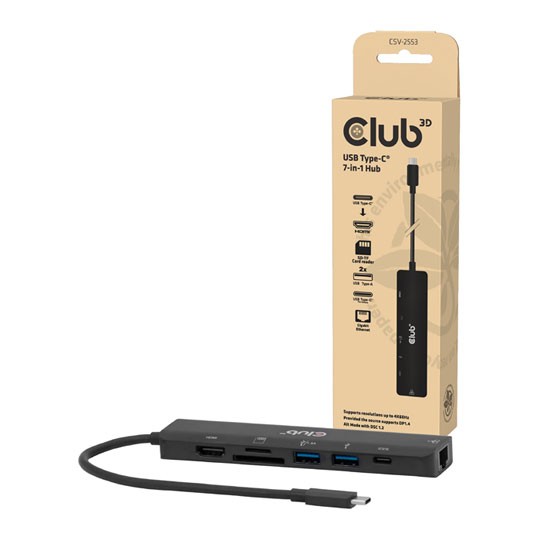 Club 3D 7-In-1 Usb Type-C To Hdmi Usb Hub Csv-2553 - Image 2