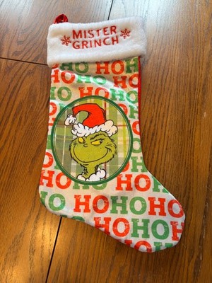 mister grinch hohoho christmas stocking green red