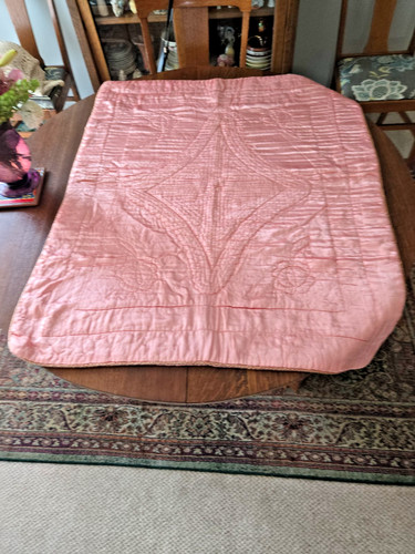 Antique Silk Pink  Baby Blanket  42X34  with cord trim