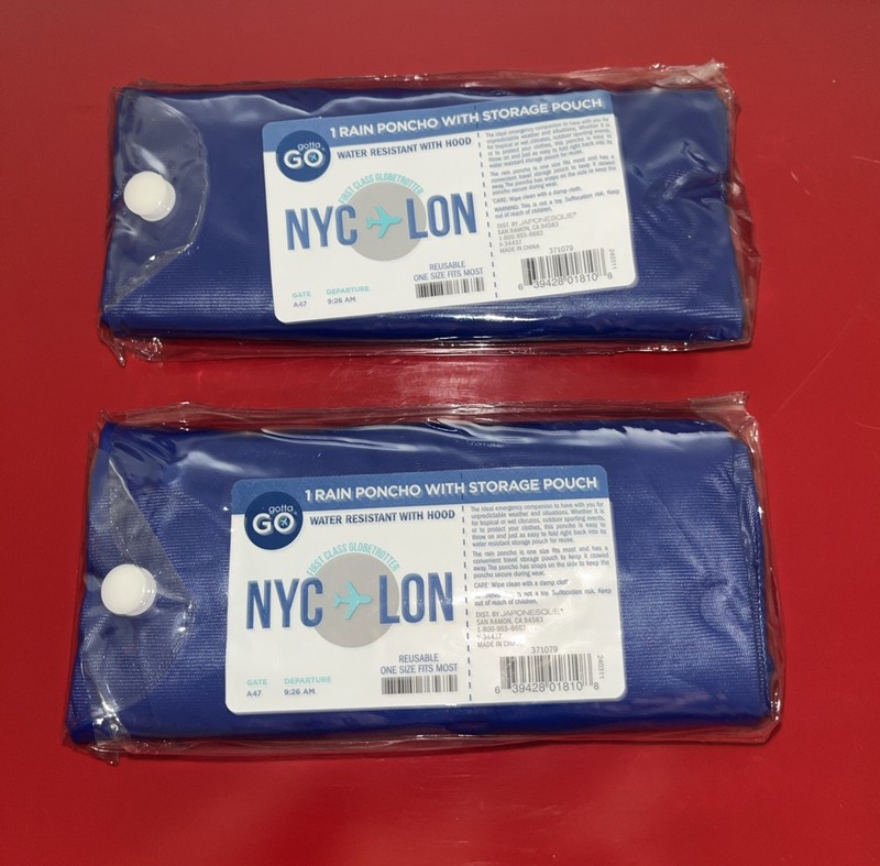 GOTTA GO (Lot of 2) Rain Poncho with Storage Pouch & Hood FREE SHIPPING!
