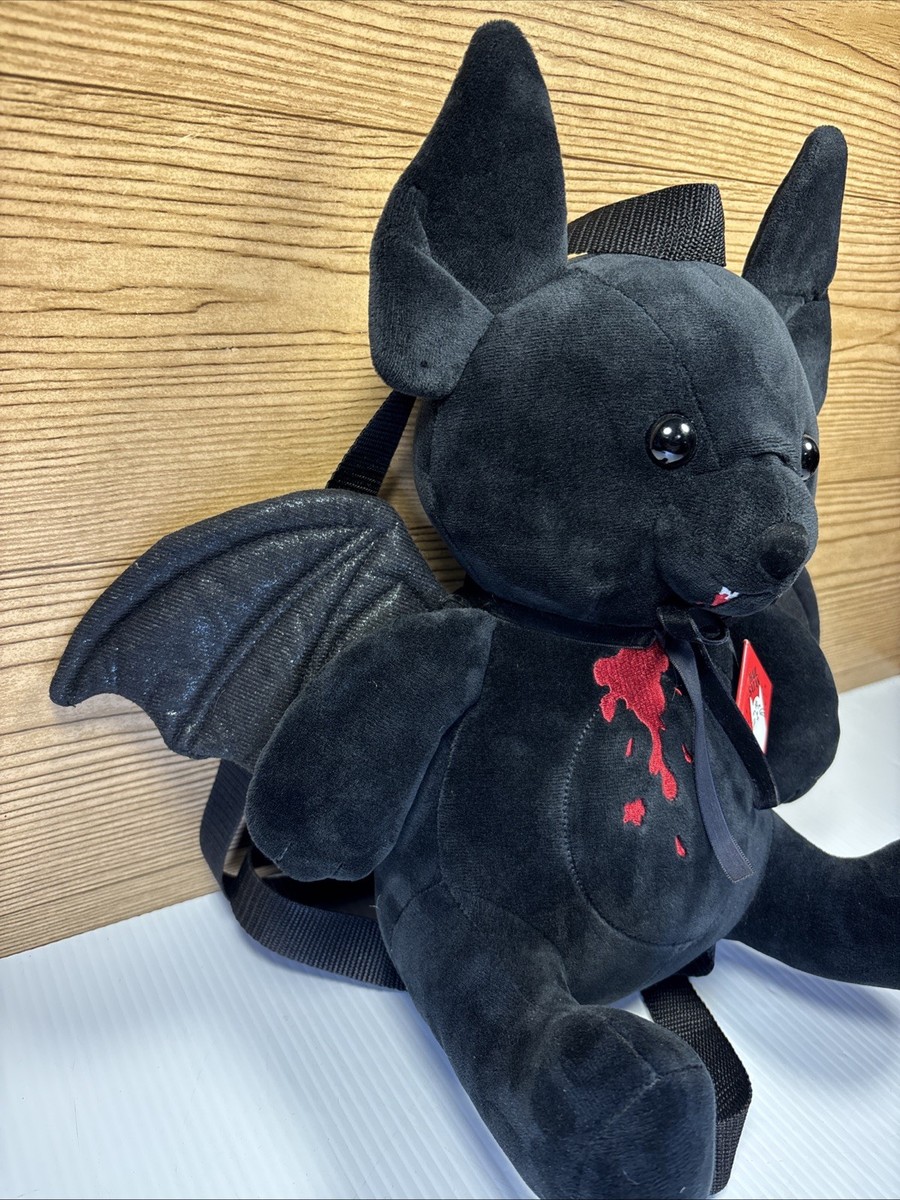 Hot Topic Vampire Bat Plush Backpack Black Gothic Spooky Halloween NWT Bat Bear Plush Backpack | Hot Topic main image 4