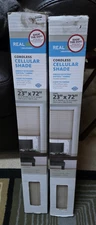 2 Cellular Window Blinds Cordless Size 23" W x 72 L Color Sand  NOS