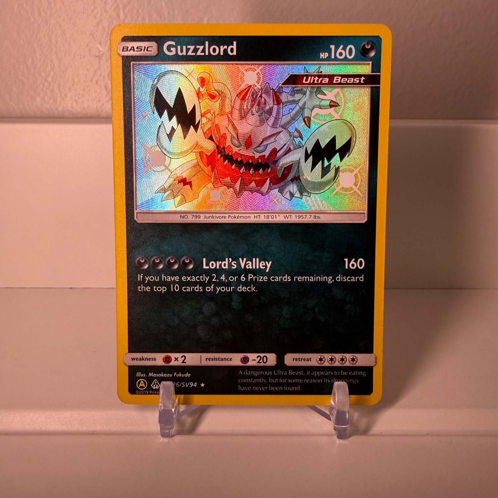 Guzzlord Shiny Holo Rare Hidden Fates: Shiny Vault SV26/SV94 NM