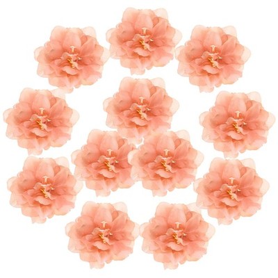 12-Pack Artificial Flowers Bulk, Coffee Fake Chrysanthemum Floral for DIY