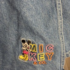 Vtg Disney 90s Denim Skort Embroidered Mickey  Co Girls 14 Retro Hipster Preppy
