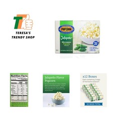 Jalapeno Microwave Popcorn, 36 Pack, Non-GMO 100 Whole Grain Gluten Free