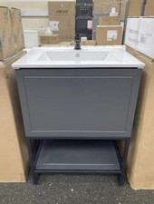 FLOOR STANDING 1 DRAWER TRADITIONAL WASH STAND IN ANTHRACITE & BLACK
