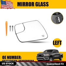Left Driver Side Mirror Glass Heated For Dodge RAM 1500 2019-2025 68402037AA