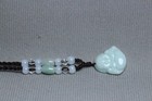 Cert'd Natural Light green A Jadeite jade Hand-Carved Maitreya Buddha Pendant — photo 3