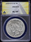 1922-D $1 Peace Silver Dollar ANACS AU 55