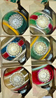 🌟VINTAGE SHINY BRITE DOUBLE INDENT STRIPED 2 1/4" GLASS CHRISTMAS ORNAMENTS BOX — photo 3