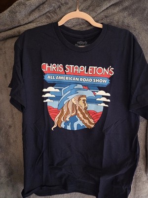 Chris Stapleton All American Road Show Tour 2024 Black 100% Cotton T-Shirt L