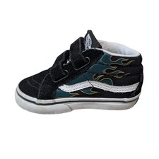 Vans Sk8 Mid Reissue V Toddler Size 6 Metallic Flame Black Skate Shoes Sneakers
