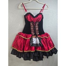 Spirit Halloween Little Red Riding Hood Sexy Corset Ruffle Mini Dress Costume M