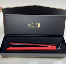 NIB Soleil Professional Flat Iron Hair Straightener 1" Ceramic Plates Red