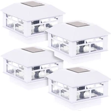 Solar Post Cap Lights 4x4  5x5 for Outdoor Deck Garden - 4 Pack