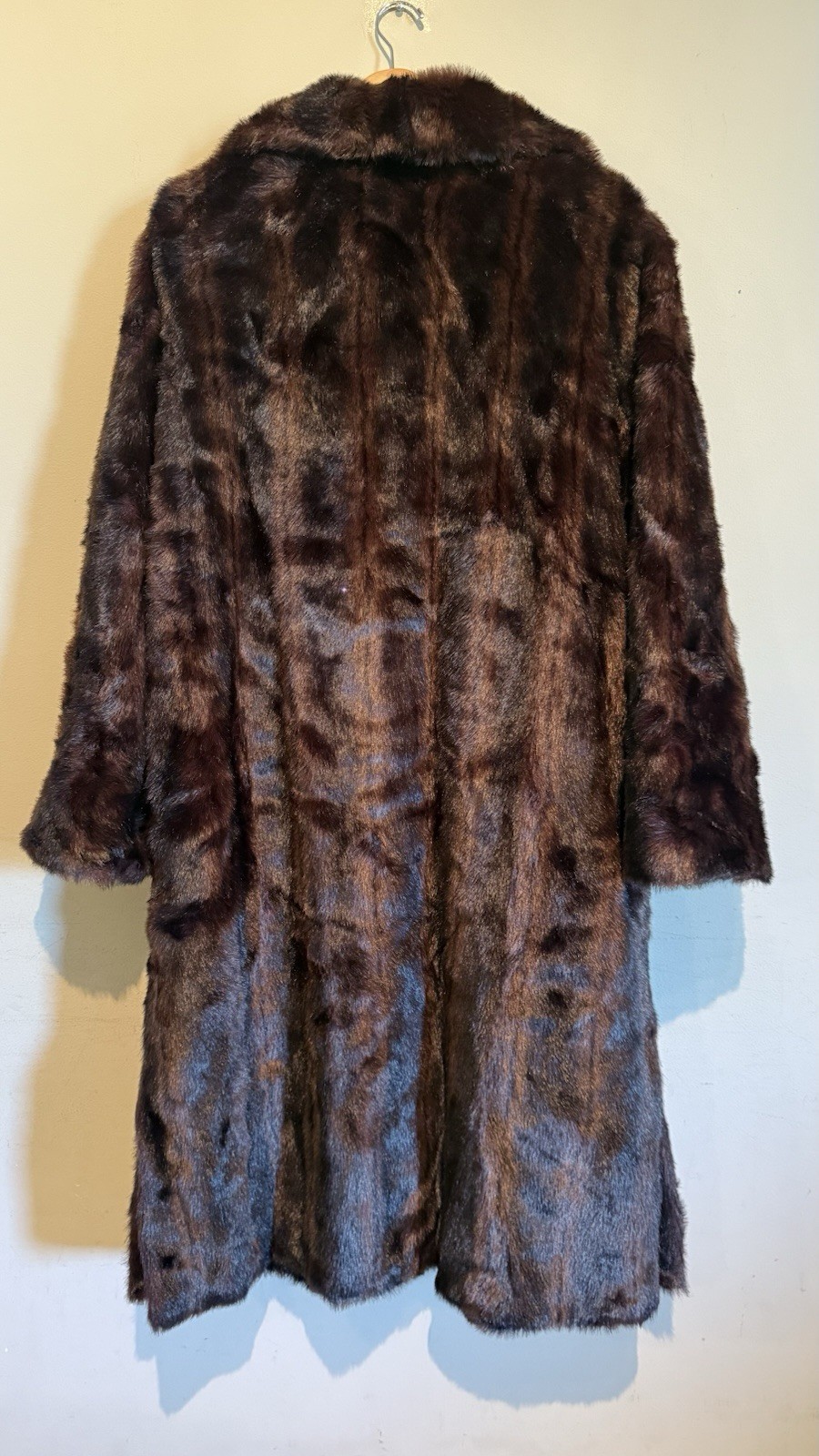 Dennis Basso Brown faux fur Long coat Women Plus 1X Luxury Designer Elegant