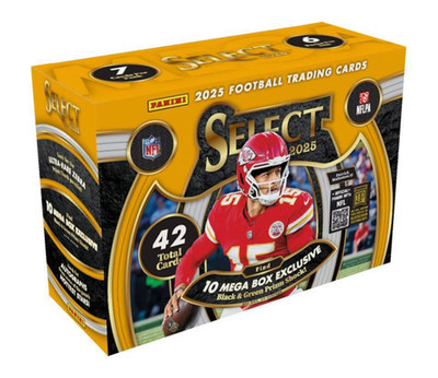 2025 Panini Select Football NFL Trading Cards Mega Box - 10 Black & Green Prizm