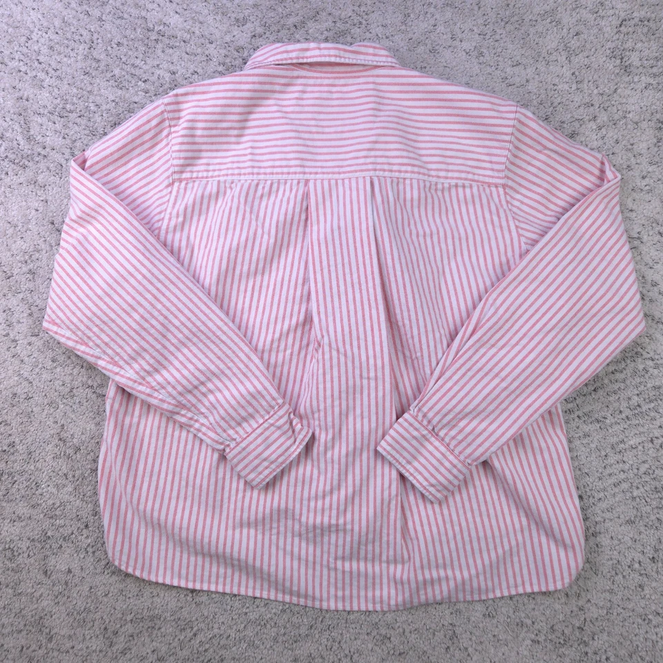 Frank & Eileen Shirt Womens Small Top Long Sleeve Striped Button Chambray Pink - Image 2 of 4