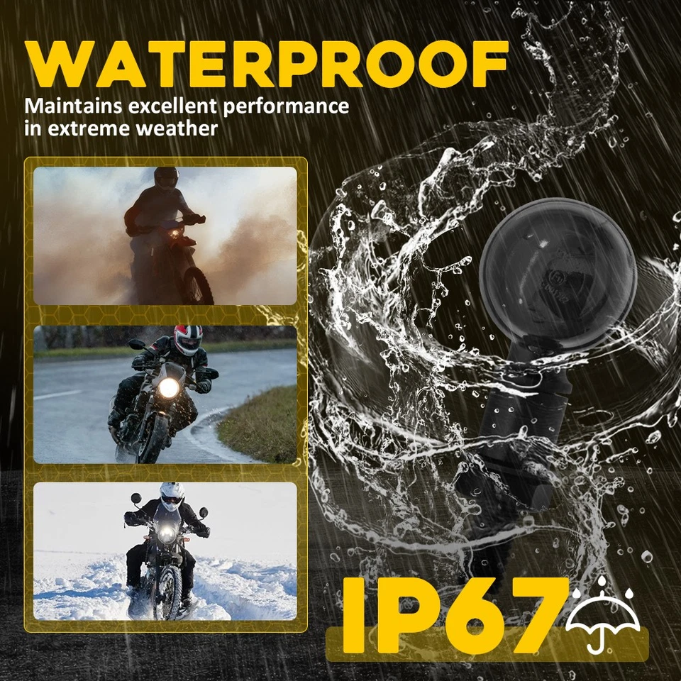 Luz trasera trasera LED intermitente ámbar bala negro para motocicleta H Foto 3 de 4