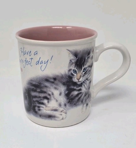 Vintage Kitten Have A Purr-fect Day Heart Coffee Mug American Greetings 