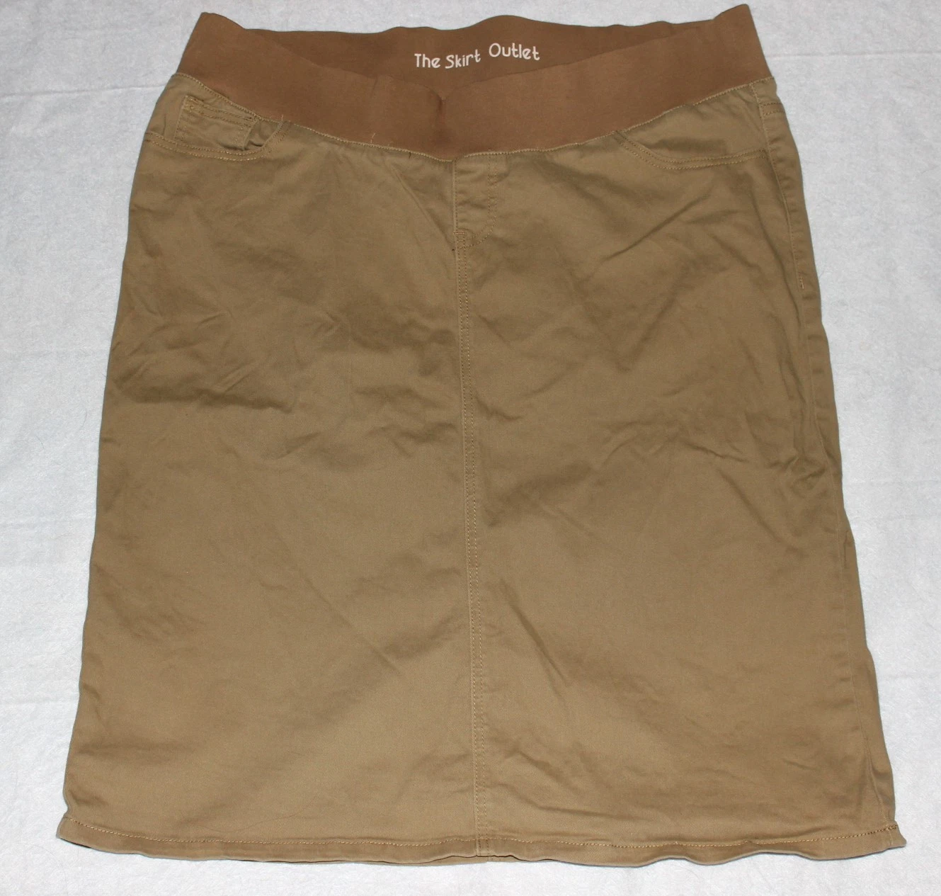 Women's Juniors THE SKIRT OUTLET Khaki Elastic Waist Skirt Size 17/18