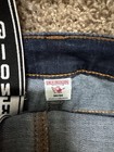 AUTHENTIC True Religion iconic horseshoe BF Slim  Dark Wash overalls Size M/M — photo 2