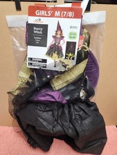 "Starry Witch" Halloween Costume Girls Sz M 7/8 w/ Glow In The Dark Dress NEW