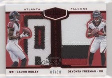 2018 Plates & Patches Double Coverage Red 2/10 Calvin Ridley Devonta Freeman 0c3