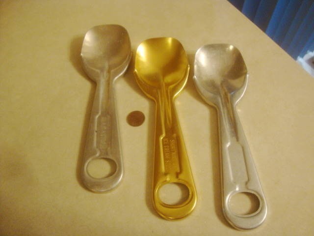 Vtg Collection of 3 ICE CREAM SCOOPS Marathon Premium Anodized Aluminum Used!