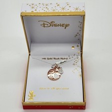Disney Two-Tone Minnie Mouse "Love Is All You Need" Pendant Necklace NIB