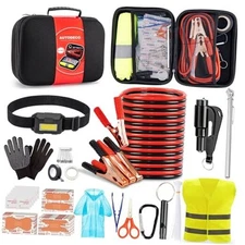  Car Roadside Emergency Kit, Portable Car Safety Kit Car Kits for Black
