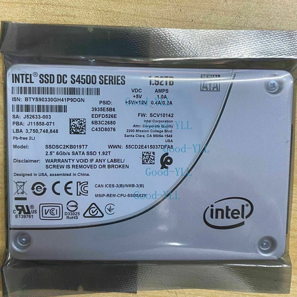 New Intel SSD DC S4500 240GB 480GB 960GB 1.92TB 3.84TB 2.5"SATA III 6Gb/s LOT - Image 4 of 4