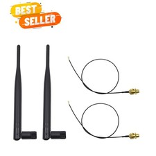 2 x 2.4GHz 6dBi Indoor Omni-Directional WiFi Antenna 802.11n/b/g RP-SMA Femal...