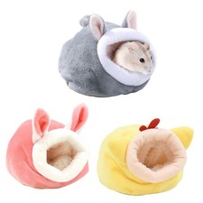 Cartoon Shape Small Pet Bed Winter Hamster Cage Animal Comfortable Plushy Cage