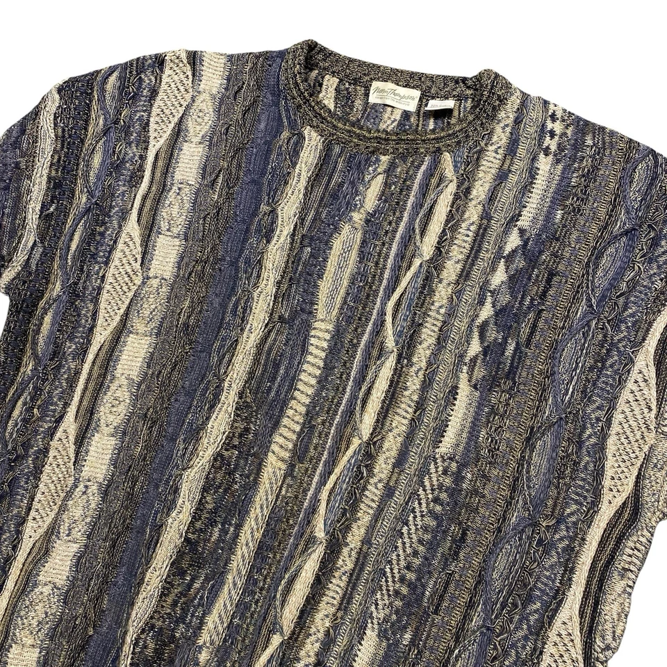 Suéter Vintage Norm Thompson Tundra Tejido 3D ESTILO COOGI Talla XL Tonos Tierra Foto 3 de 4
