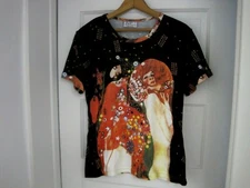 NEW Women's P&N The East's Enlightened Art Short Sleeve Top Size L FAST SHIPPING