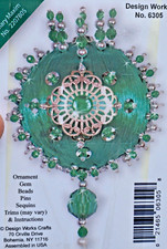 Mary Maxim Design Works 6305 Green Ball Stunning Sequin Bead Xmas Ornament KIT