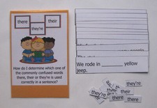 Teacher Made Literacy Center Game Commonly Confused Words there, their, they're
