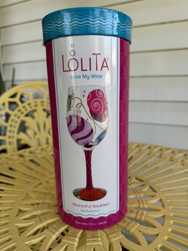 Lolita HEARTS-A-MILLION Hand-Painted 444ml Wine Glass (BOXED