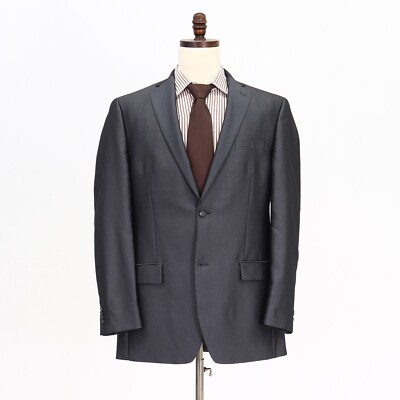 APT 9 42L Gray Herringbone Two Button Polyester Blazer Sport Coat Jacket